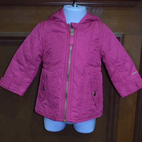 London Fog Baby Girls Pink Jacket  Size 12M Quilted - Picture 1 of 7